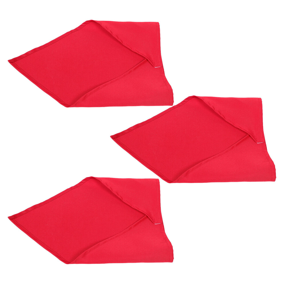 3Pcs Adjustable Red Triangle Headscarf Chef Hats Cooking Caps 3441699637202