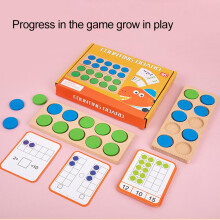 Holz-Ten-Frame-Mathematik-Counts-Set für Kinder, Bildungsheimspiel