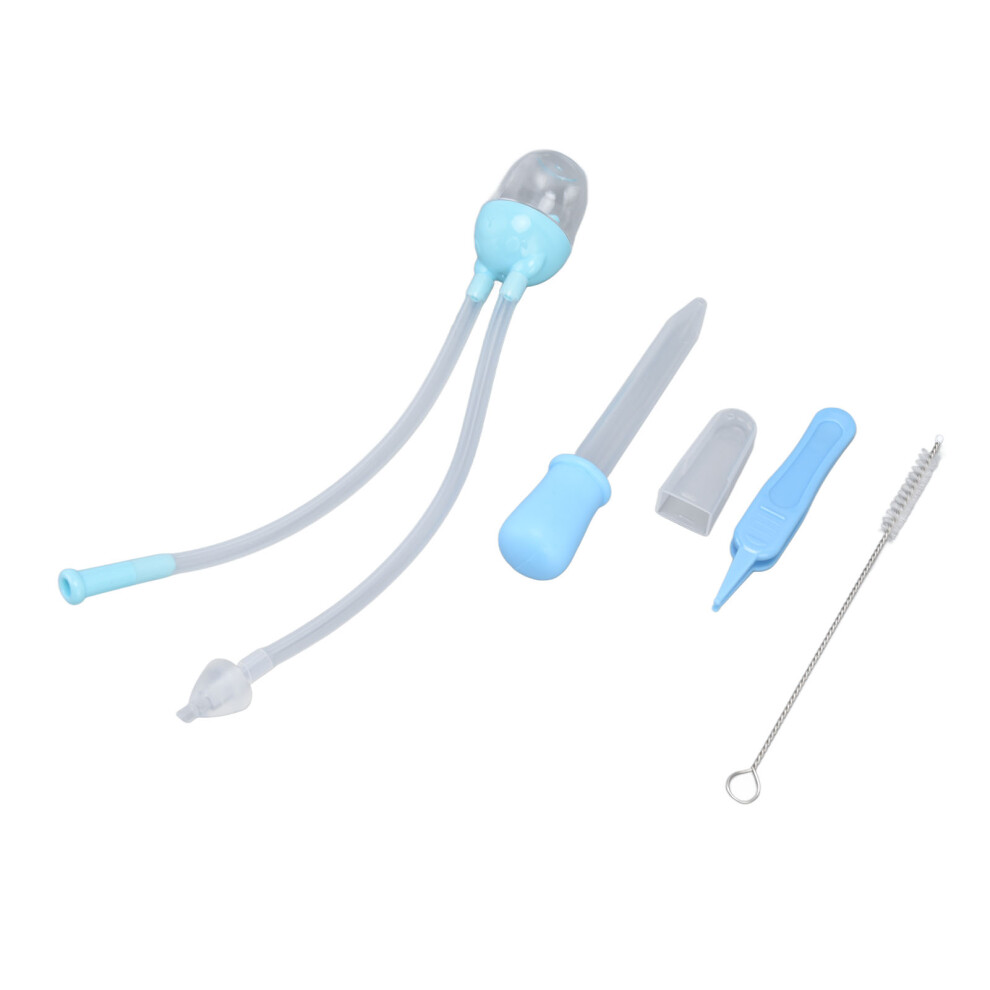 5pcs Blue Bear Infant Nasal Aspirator, Prevent Backflow Baby Nose Cleaner-image-OPC-PMQJP2F-NEW