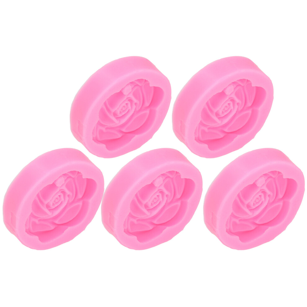 5Pcs Pink Silicone Camellia Shape Diffuser Mold For Aromatherapy & Gypsum 6951357820633