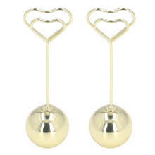 2Pcs Heart Shaped Metal Table Number Holders, Sturdy & Elegant At 8.5x2.5cm