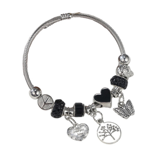 Hypoallergener Perlen-Kristallschmuck, stilvolles-Schwarz