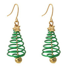 Hüpfende Ohrringe mit Weihnachtsmotiv und Baumstern-Charm,-1