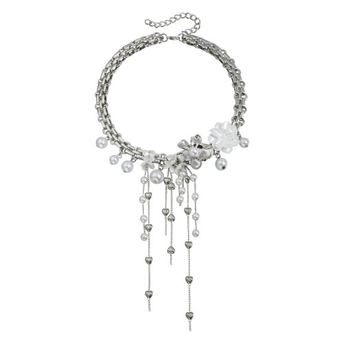 Eleganter Kunstperlen-Blumenschmuck, dynamisches Quasten-Design,
