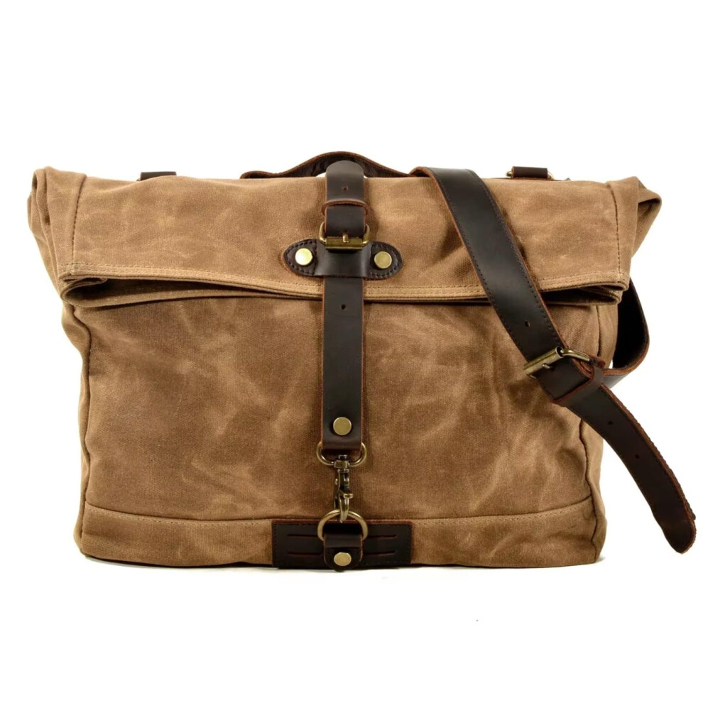 Saddle Bag Motorcycle Travel Panniers Box Side Tools Bag Expandable Capacity Removable Universal Duffel Storage Brown 9354506679323