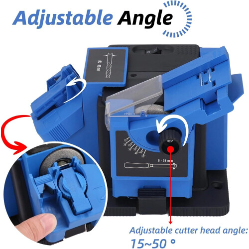 Electric Drill Bit Sharpener - 65W, High-Hardness Grinding Wheel, Adjustable Household Multi-Task Cutter Sharpening 1