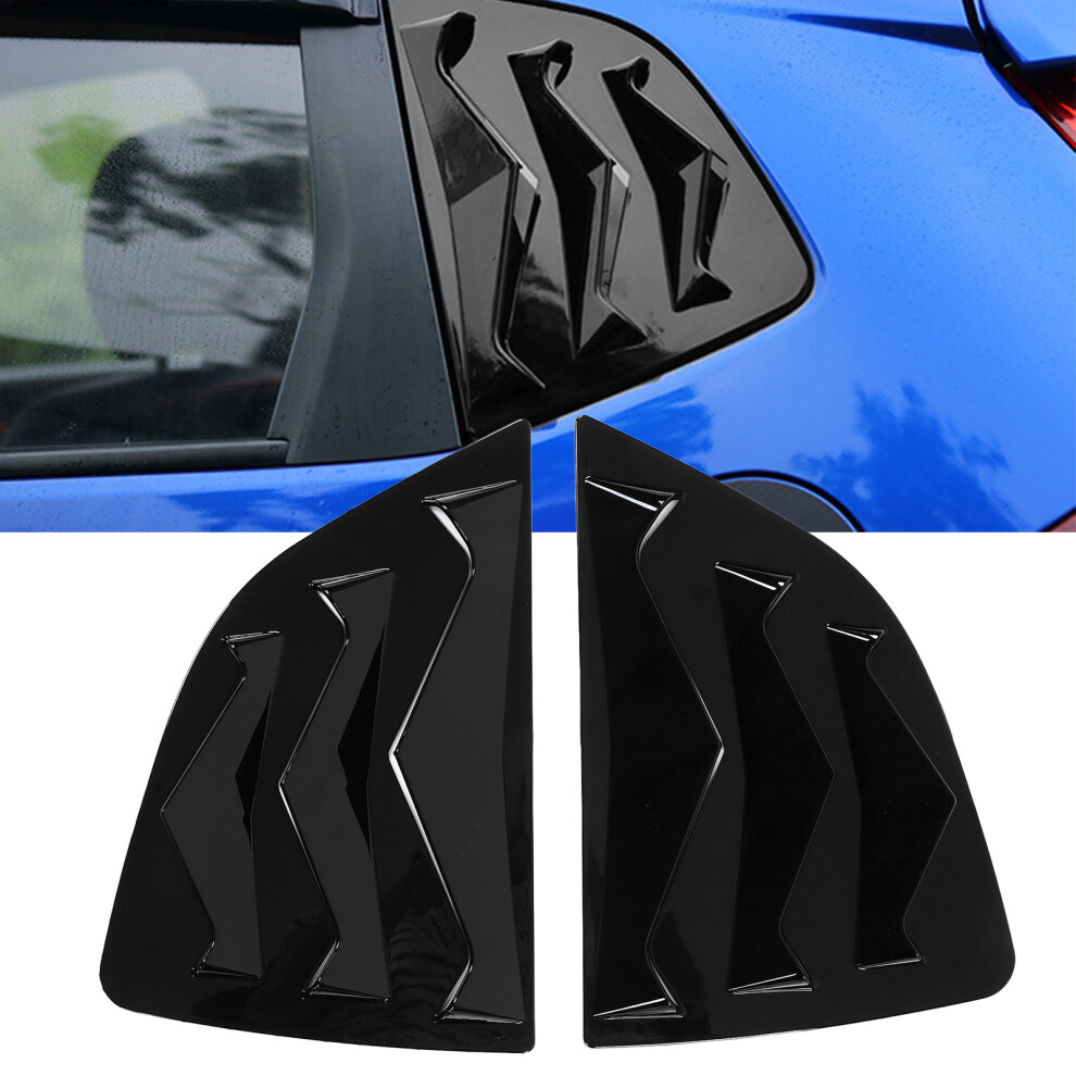 2Pcs Gloss Abs Rear Side Window Louvers For Jazz 2014-2018 Black 4621357821573