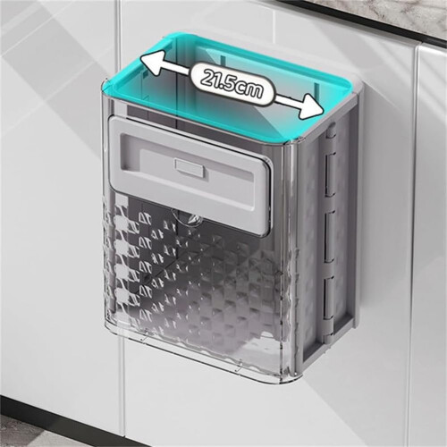 Kitchen Wall Mounted Foldable Hanging Bin Grey Large Capacity Hanging Cabinet 1
