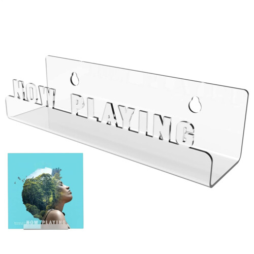 Vinyl Record Wall Mount - Clear Acrylic LP Display Rack, Playing Now ...
