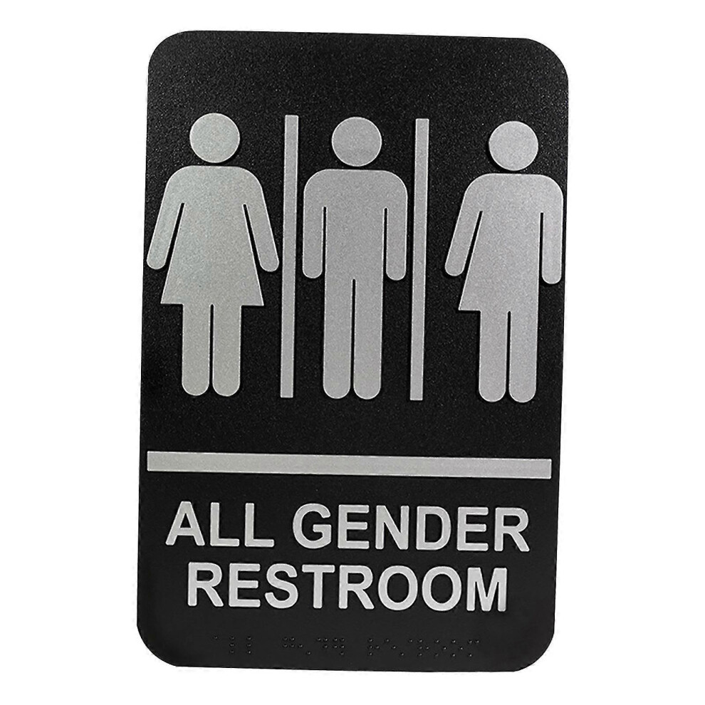 (As show, White) All Gender Restroom Sign Wall Hanging Plaque Gender Neutral Toilet Sign Bathroom Decal for Home Bar Mall Door or Wall Decor