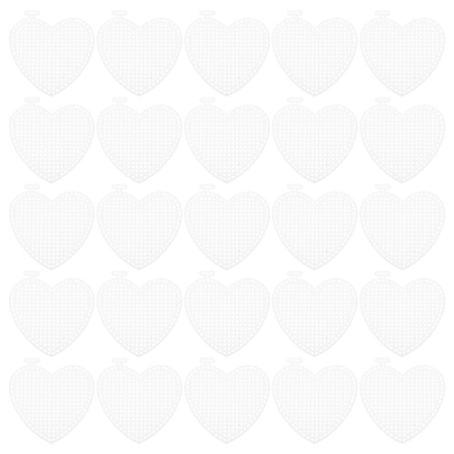 30St Vit Pe Mesh Canvas Hjärta, Perfekt För Och Stickning
