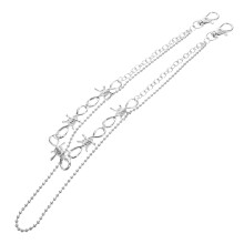 Silver Metallkedja Midjebälte Punk Tassel Jeans Accessoar