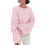 Women's chunky knit soft loose round neck pullover-Pink XL 1
