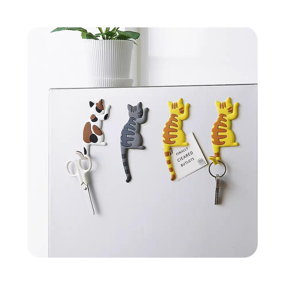 Kikidex (As Show, One Size) Cat Tail Shape Refrigerator Magnetic Hook, Multifunctional Storage Hook 4Pcs