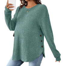 Soft Stretchy Maternity Pullover Cosy Warm Wear for-XL Green