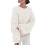 Women's chunky knit soft loose round neck pullover-White XL 1