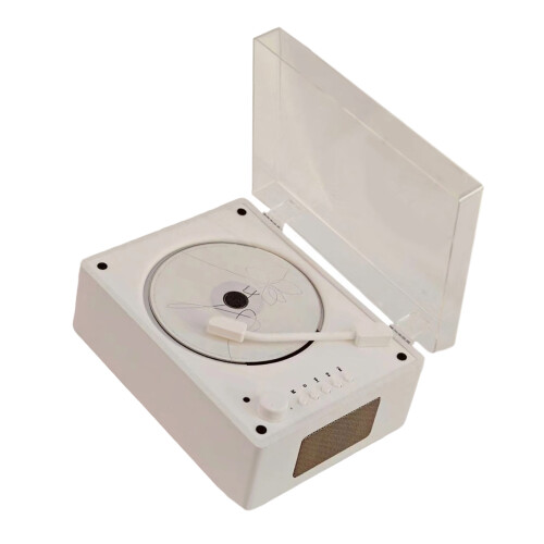 Disc Player Wireless Speaker Rechargeable-Wood g rain white