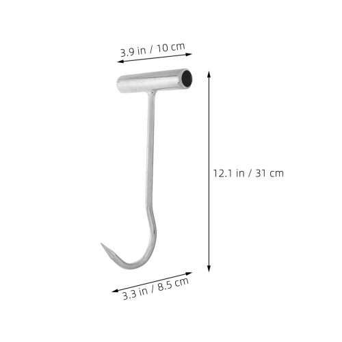 Robust Galvaniserad Manhole Lifting Hook För Hem Och Silver 1