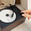 Disc Player Wireless Speaker Dustproof Lid-Wood g rain brown 4