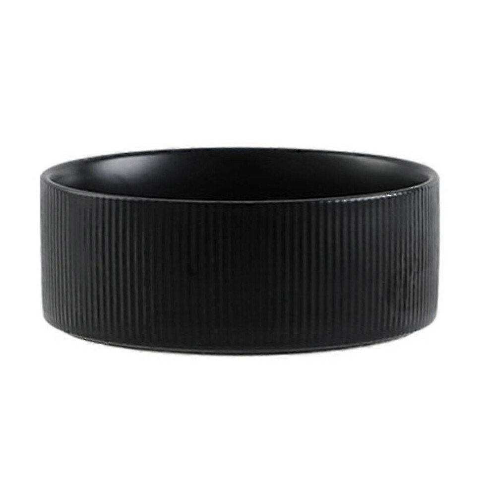 Kikidex (As Show, ) Ceramic Dog Bowl-Heavyweight And Durable Pet Food And Water Dish Crock Dishwasher Safe Modern Black