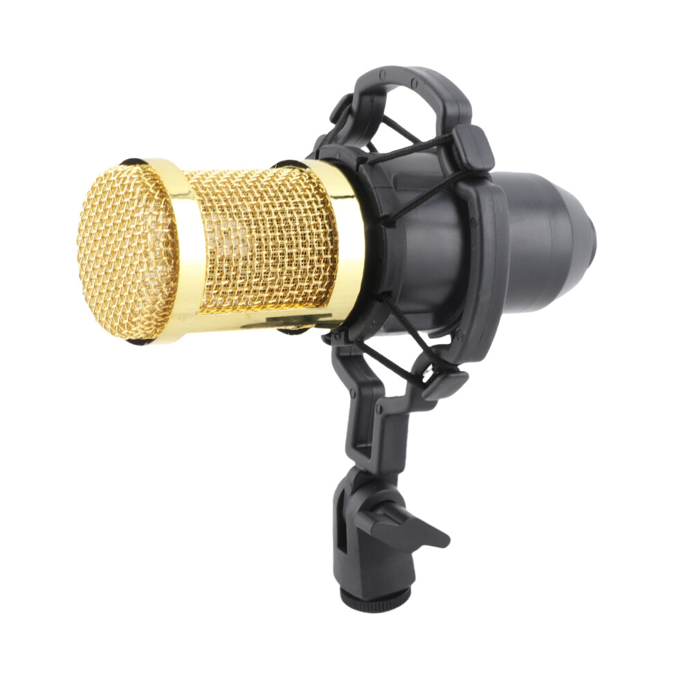 Xlr To 3.5Mm Condenser Mic With Shock Mount - Pro Audio Black/Gold 6941357824700