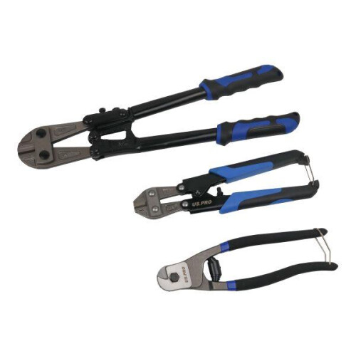 us pro US PRO Tools 3PC Wire & Bolt Cutting Set In Pouch 7237 2