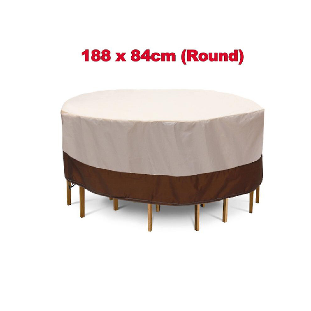 Kikidex (As Show, One Size) Round Table Waterproof Cover Chair Bench Sofa Dust Cover Outdoor Patio Furniture 188*84Cm