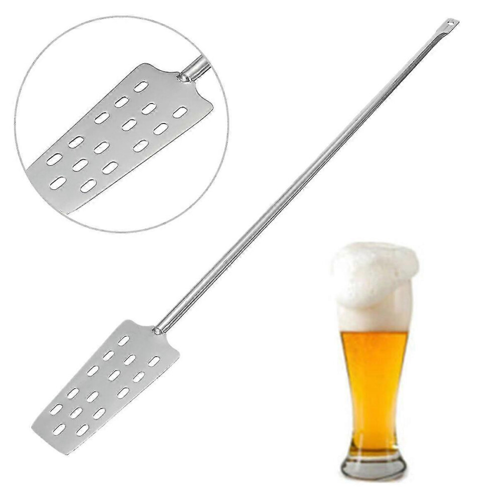 Kikidex (As Show, One Size) 316 Stainless Steel Wine Mash Tun Stirrer Paddle With 15 Holes - Homebrew Wine Making Tool Silver