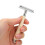 Manual Double Edged Razor Beige Long Handle for Safe Shaving 13