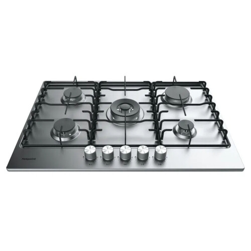 Hotpoint 75cm Five Burner Gas Hob : Stainless Steel