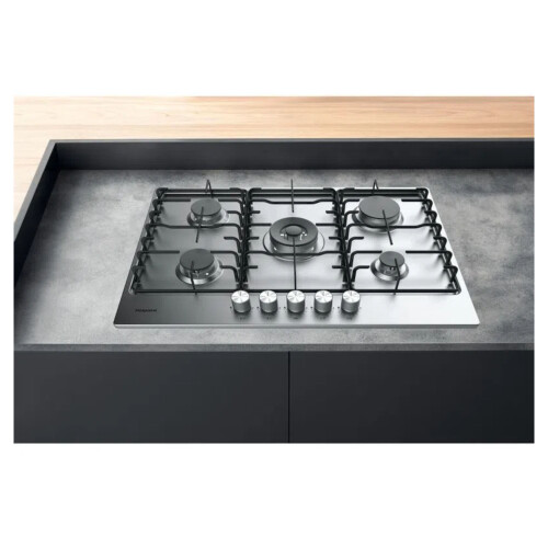 Hotpoint 75cm Five Burner Gas Hob : Stainless Steel 1