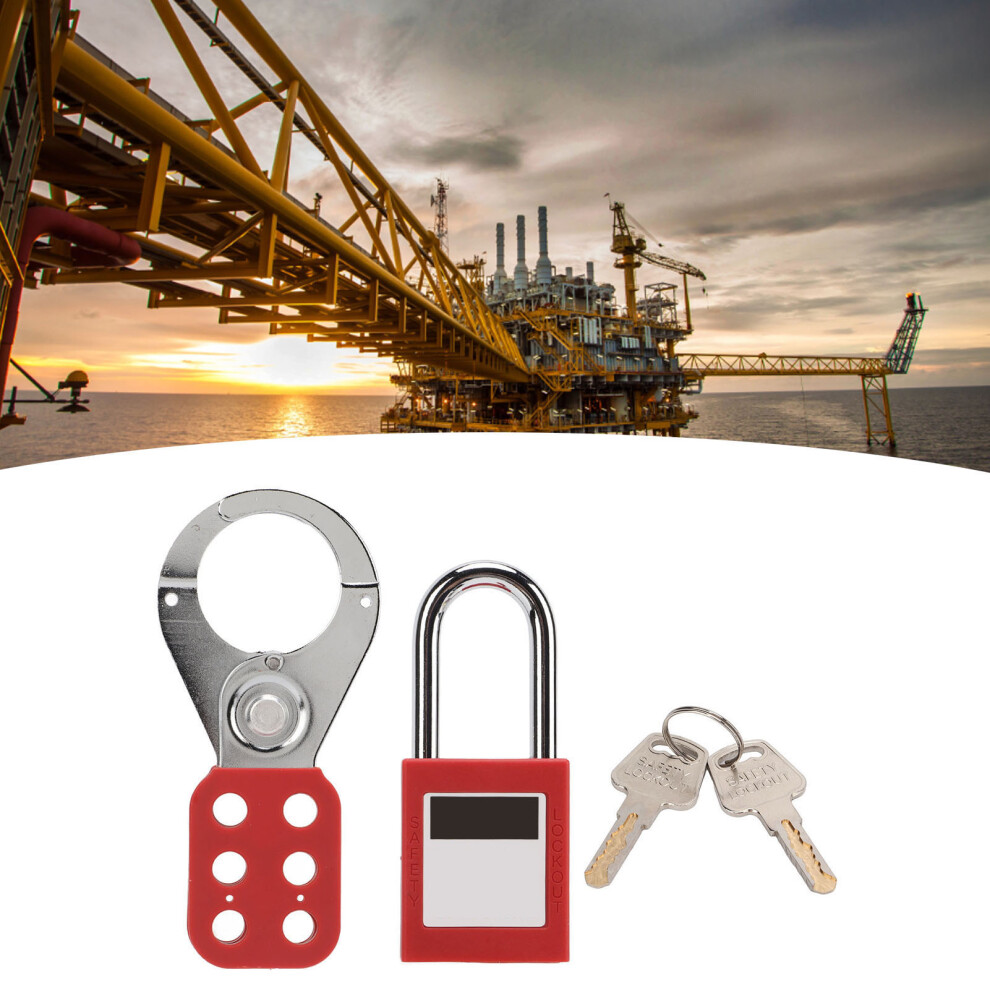 38Mm Lockout Hasp With Padlock, 6 Holes, Stainless Steel & Nylon 4661357829773