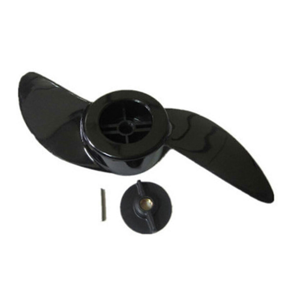 Kikidex (As Show, One Size) Black 2 Blades Boat Propeller Outboard Motor Propeller Electric Trolling Motor Outboard Propeller For 32Lb 46Lb 40Lb