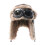 Winter Trapper Hat With Snow Goggles Wind Resistant PU-khaki 5