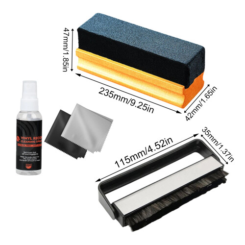 Complete Turntable Cleaning Kit Includes Velvet Brush Abs Tools 2