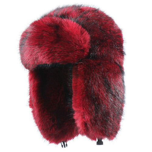 Classical Cold Weather Trapper Hat Plush Lining Full Day-Claret