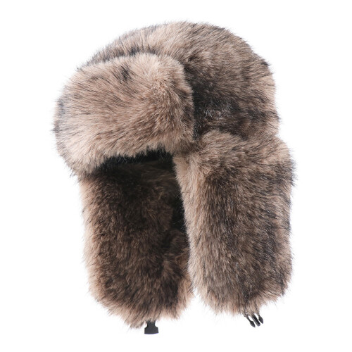 Classical Cold Weather Trapper Hat Plush Lining Full Day-Khaki