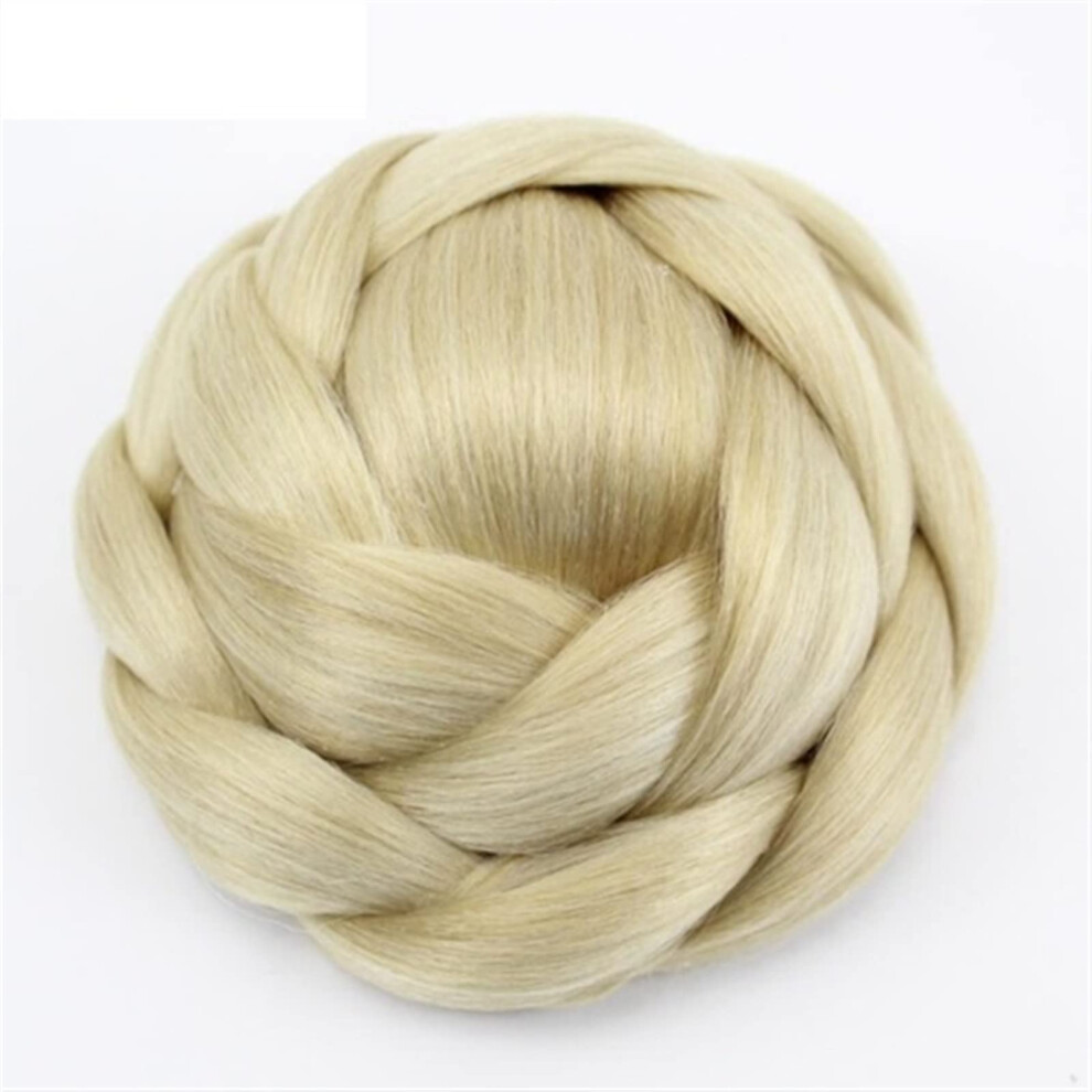 Unisex Messy Bun Hair Piece 1 Pack Synthetic Donut Bun Ponytail Extensions Braided Curls Color 613
