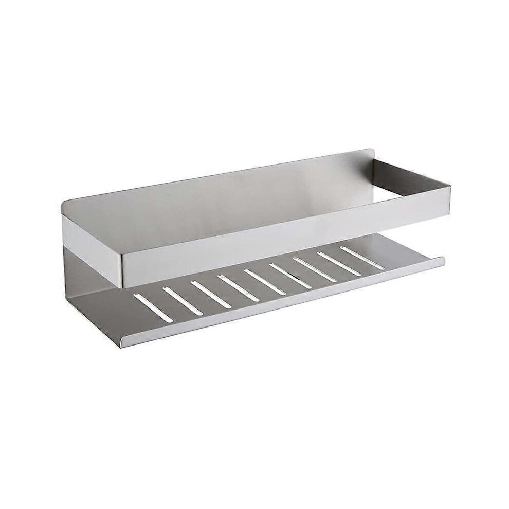 Kikidex (As Show, One Size) Self Adhesive Shower Caddy, No Drilling Bathroom Shelf Sus304 Stainless Steel Adhesive Shower Caddy, Brushed Nickel 30Cm