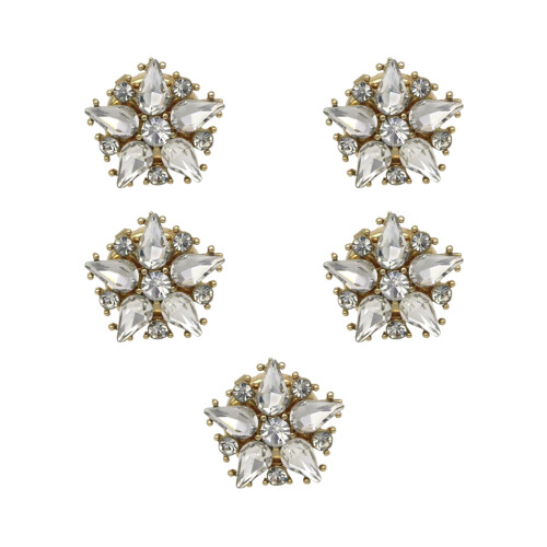(B) 5pcs/set Detachable Crystal Buttons For Women Rhinestone Button Covers