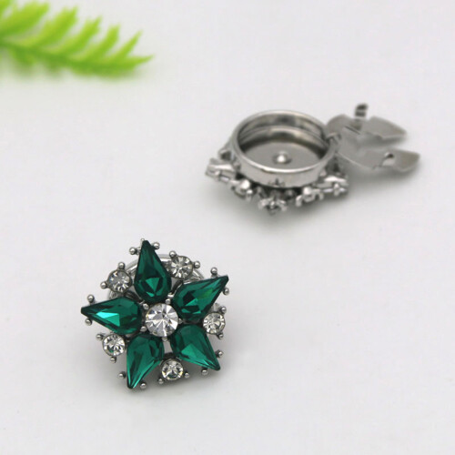 (B) 5pcs/set Detachable Crystal Buttons For Women Rhinestone Button Covers 2