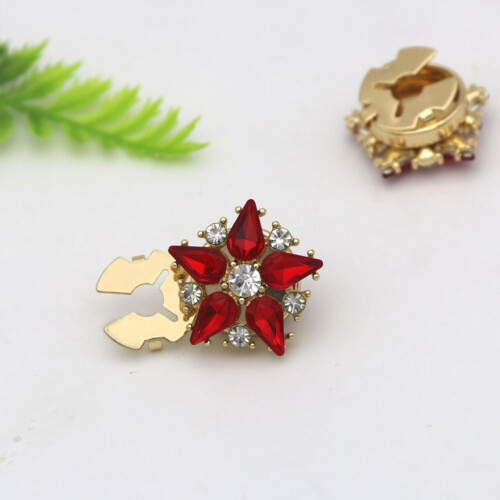 (D) 5pcs/set Detachable Crystal Buttons For Women Rhinestone Button Covers 1
