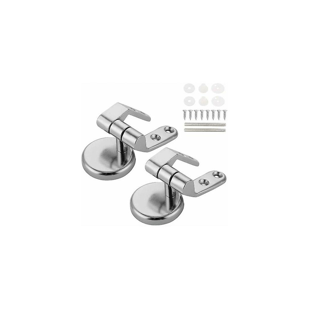 Kikidex (As Show, One Size) Toilet Lid Hinge Replacement Fixings Zinc Alloy Toilet Lid Hinge Seat Hinge For Wood Mdf Resin Toilet Lid Silver