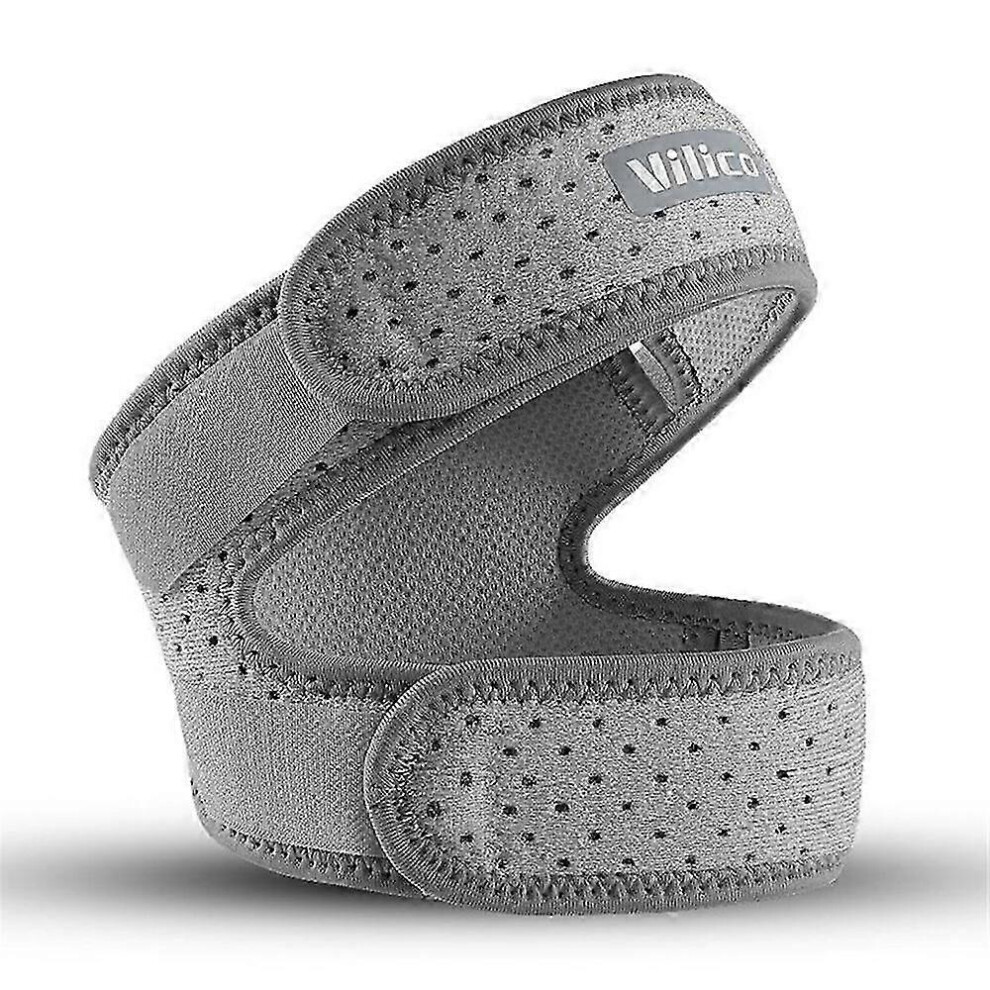 Kikidex (As Show, Grey) Vilico Ab081 Adjustable Patella Stabilizer Knee Strap Brace Knee Support Sports Protective Gear