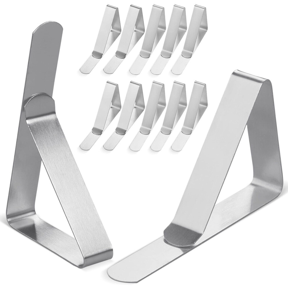 Kikidex (As Show, One Size) 12 Stainless Steel Tablecloth Clips Triangular Tablecloth Clip Tablecloth Non-Slip Fixed Clip