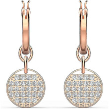 (Hoop Earrings, Rose Gold Tone Finish) Ginger Necklace Earrings And Bracelet Jewelry Collection Clear Crystals G