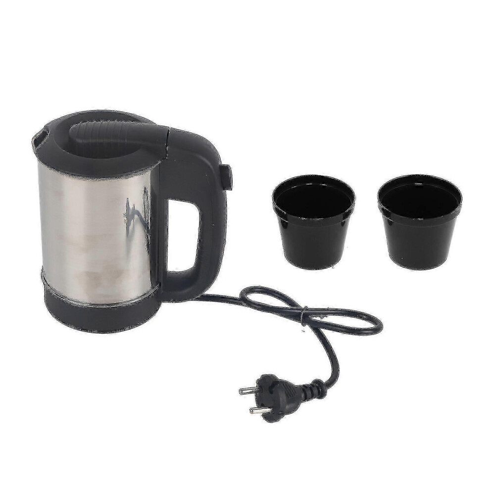 Kikidex (As Show, One Size) 0.5L Mini Electric Kettle Stainless Steel Automatic Power Off Portable Travel Water Boiler Pot Eu 220V