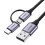Ugreen 2in1 USB-auf-Micro-USB/USB-C-Kabel 2,4 A, 1 m - Schwarz 1