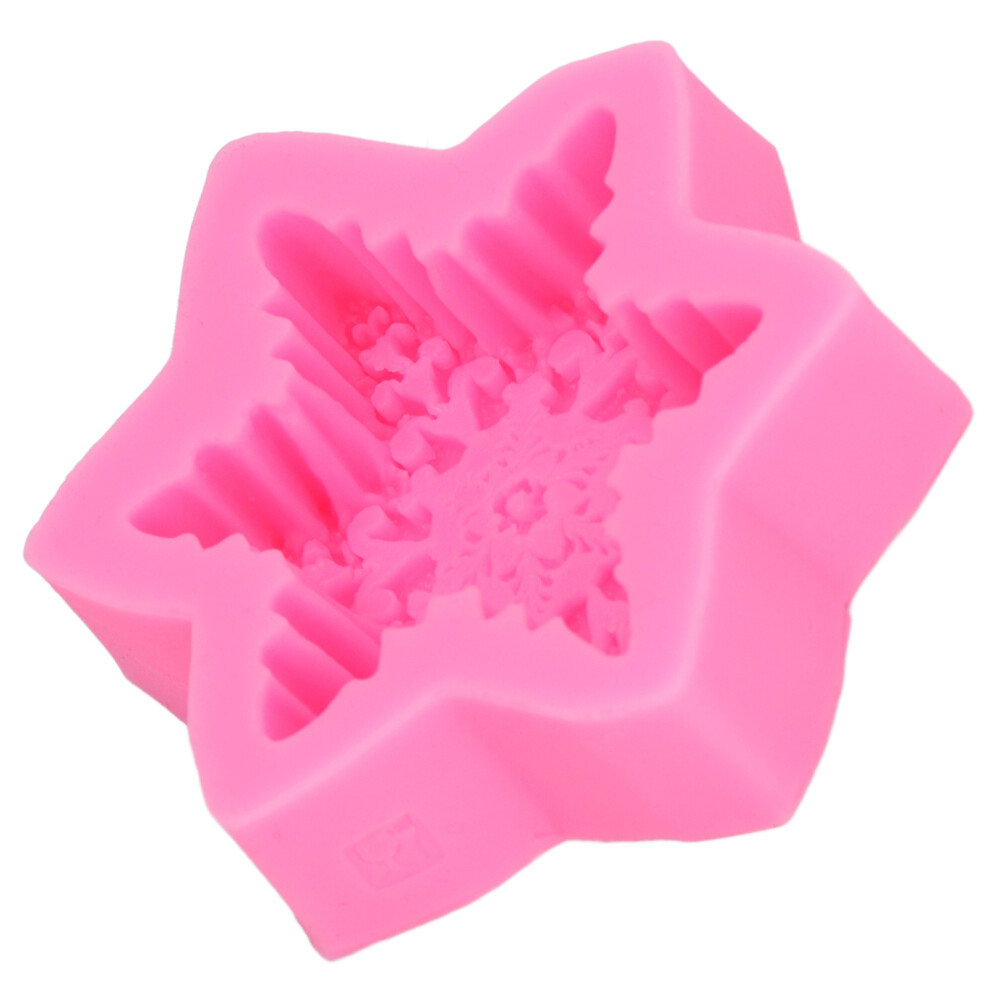 Premium Nonstick 3D Snowflake Silicone Molds For Chocolate & Cake 7891357833204