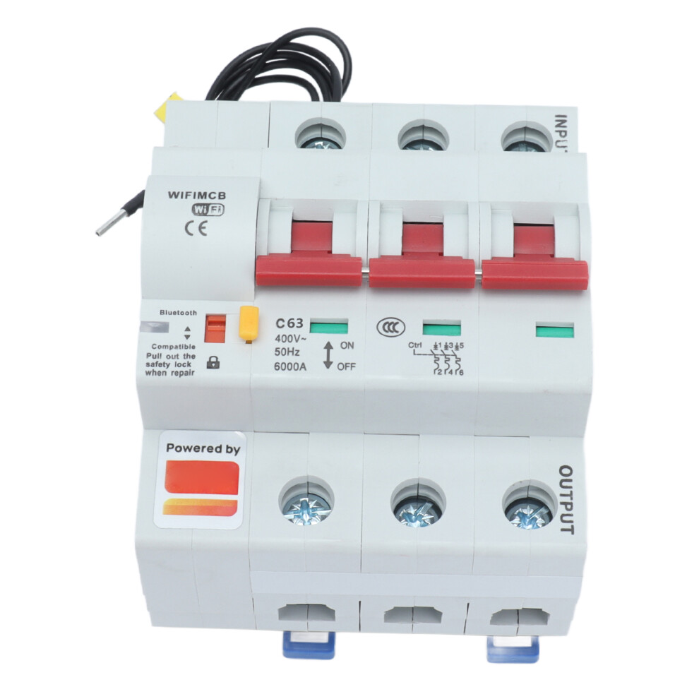 3P Wifi Bluetooth Smart Circuit Breaker 400V 63A Leakage Protector 9451357833352